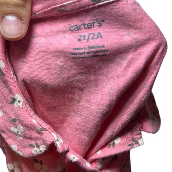Carter’s Toddler Girl Pink Floral Shirt Dress Size 2T - Picture 8 of 8